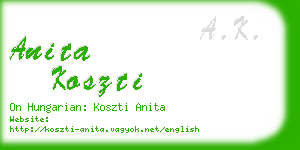 anita koszti business card